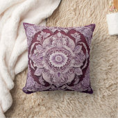 Purple bohemian mandala AI art Kissen (Decke)