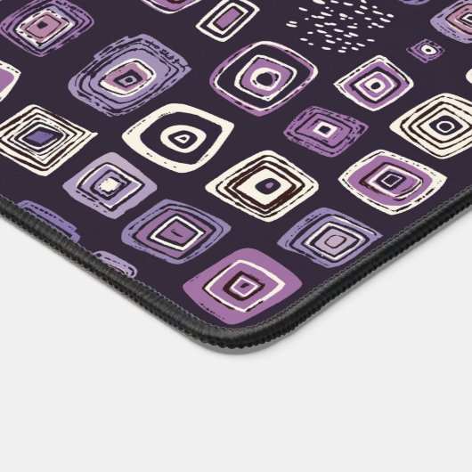 Purple Boho Monogram Name  Schreibtischunterlage (Ecke)