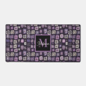 Purple Boho Monogram Name  Schreibtischunterlage (Vorderseite)