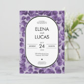 Purple Botanical Eucalyptus Wedding Invitation Einladung (Stehend Vorderseite)
