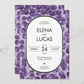 Purple Botanical Eucalyptus Wedding Invitation Einladung (Vorne/Hinten)