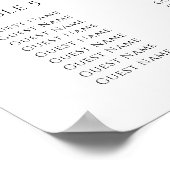 Purple Bow Baptism Seating Chart Poster (Ecke)