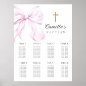 Purple Bow Baptism Seating Chart Poster (Vorne)
