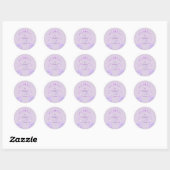 Purple Bow Birthday Any Age Runder Aufkleber (Blatt)