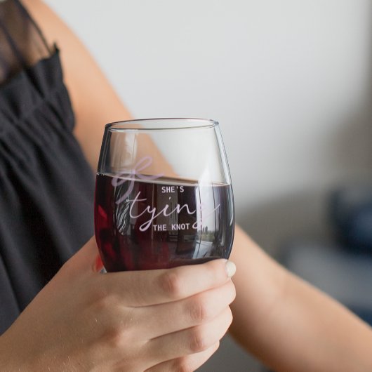 Purple Bow Bridal Shower Weinglas Ohne Stiel