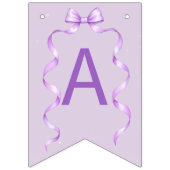 Purple Bow Coquette Geburtstag Wimpelkette (Dritte Fahne)