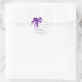 Purple Bow Coquette Script Sweet 16 Thank You  Runder Aufkleber (Tasche)