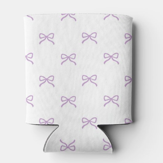 Purple Bow Pattern Pastel Modern Party Accessory Dosenkühler (Rückseite)
