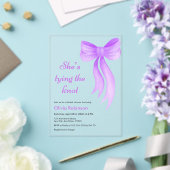 Purple Bow She's Tying the Knot Bridal Shower Acryleinladungen (In Situ (Hochzeit))