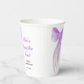 Purple Bow She's Tying the Knot Bridal Shower  Pappbecher (Rechts)