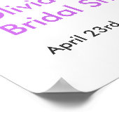 Purple Bow She's Tying the Knot Bridal Shower  Poster (Ecke)