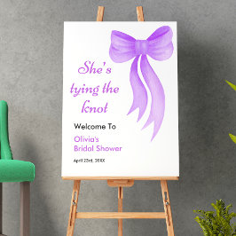 Purple Bow She's Tying the Knot Bridal Shower  Poster
