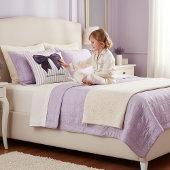 Purple Bow Stripe Personalized Throw Pillow Kissen