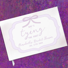Purple Bow Watercolor Bridal Shower Gästebuch