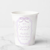 Purple Bow Watercolor Bridal Shower Pappbecher (Vorderseite)