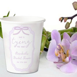 Purple Bow Watercolor Bridal Shower Pappbecher