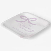 Purple Bow Watercolor Bridal Shower Pappteller (Gewinkelt)