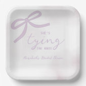Purple Bow Watercolor Bridal Shower Pappteller (Vorderseite)