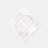 Purple Bow Watercolor Bridal Shower Serviette (Ecke)