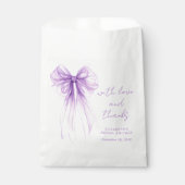 Purple Bow Watercolor Bridal Shower Thank You Geschenktütchen (Vorderseite)