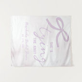 Purple Bow Watercolor Bridal Shower Wandteppich (Vorderseite (Horizontal))