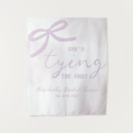 Purple Bow Watercolor Bridal Shower Wandteppich