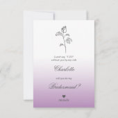 Purple Bridesmaid Proposal with Selfie Brushstroke (Rückseite)