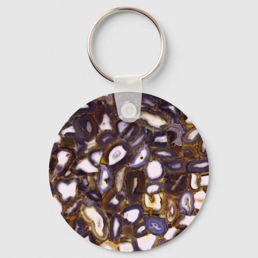 Purple Brown White Agate design Schlüsselanhänger (Vorderseite)