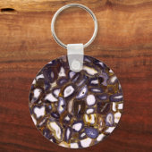 Purple Brown White Agate design Schlüsselanhänger (Vorderseite)