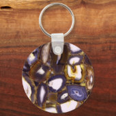 Purple Brown White Agate stone pattern  Schlüsselanhänger (Vorderseite)