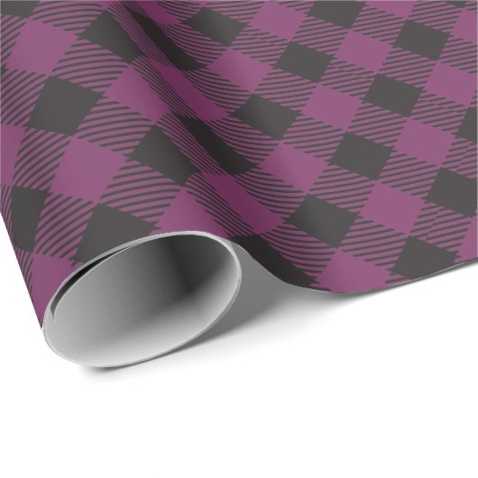 Purple Buffalo Plaid Geschenkpapier (Rolleneckpunkt)