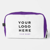 Purple Business Logo Name Instagram Travel Waschbeutel (Vorderseite)