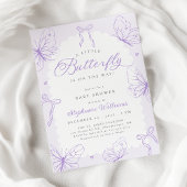 Purple Butterflies & Bows Baby Shower Einladung