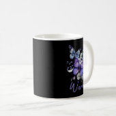Purple Butterflies Warrior Selbstmordpräventionspr Kaffeetasse (VorderseiteRechts)