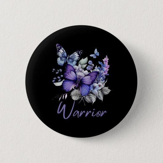 Purple Butterflies Warrior Suicide Prevention Awar Button (Vorderseite)