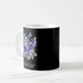 Purple Butterflies Warrior Suicide Prevention Awar Kaffeetasse (Vorderseite Links)