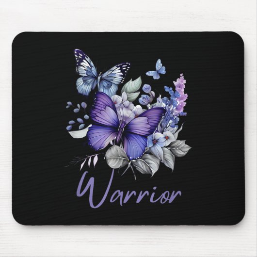 Purple Butterflies Warrior Suicide Prevention Awar Mousepad (Vorne)