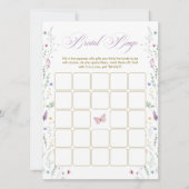 Purple Butterfly Bridal Shower Bingo Game Card Einladung (Vorderseite)