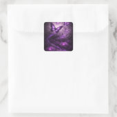Purple Butterfly– Dark Bloom Collection Quadratischer Aufkleber (Tasche)