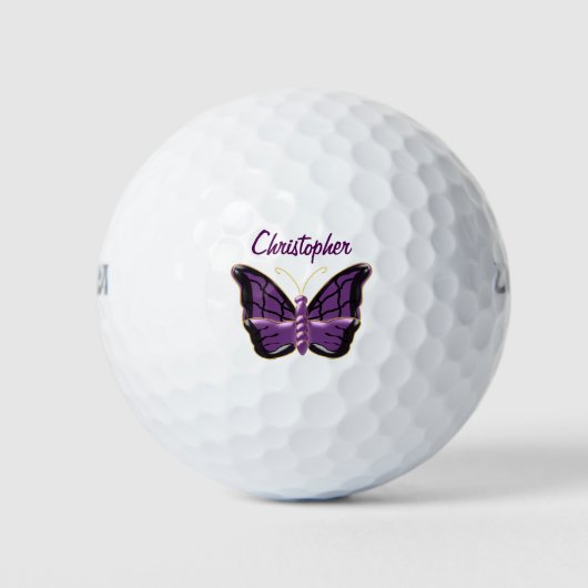 Purple Butterfly Design Golfball (Vorderseite)
