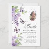 Purple Butterfly Forever In our Hearts Funeral  Einladung (Vorderseite)