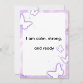 Purple Butterfly Mindful Affirmation Art Feiertagskarte (Vorderseite)