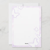 Purple Butterfly Mindful Affirmation Art Feiertagskarte (Rückseite)