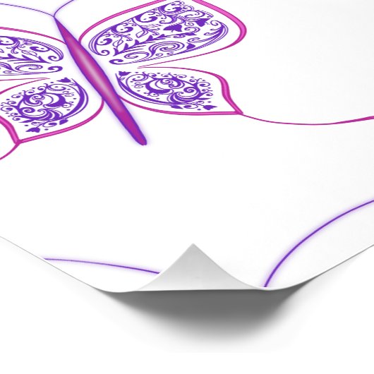 Purple Butterfly Pattern Poster (Ecke)