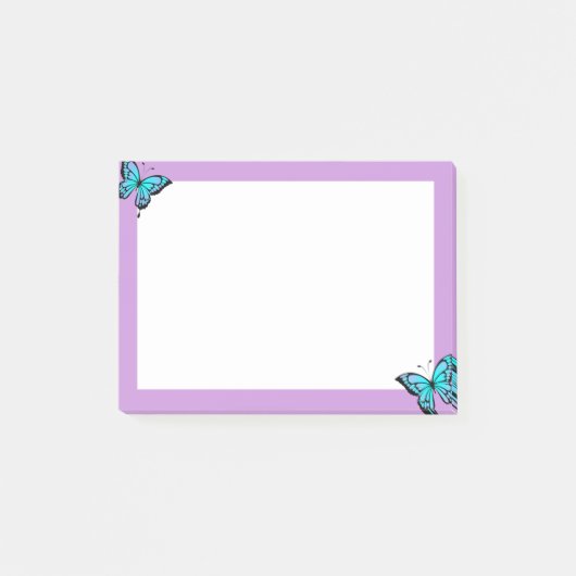 Purple &butterfly sticky notes  post-it klebezettel (Vorderseite)
