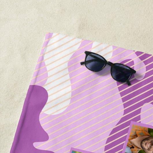 Purple Camo Family Collage Photo Strandtuch (Beispiel)