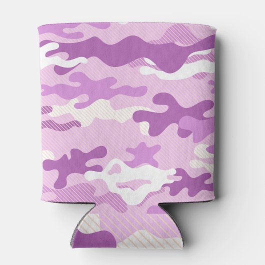 Purple Camouflage Pattern Beverage Insulator Dosenkühler (Rückseite)