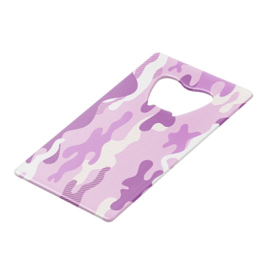 Purple Camouflage Pattern Geldbeutel Flaschenöffner (Rückseite Schrägansicht)