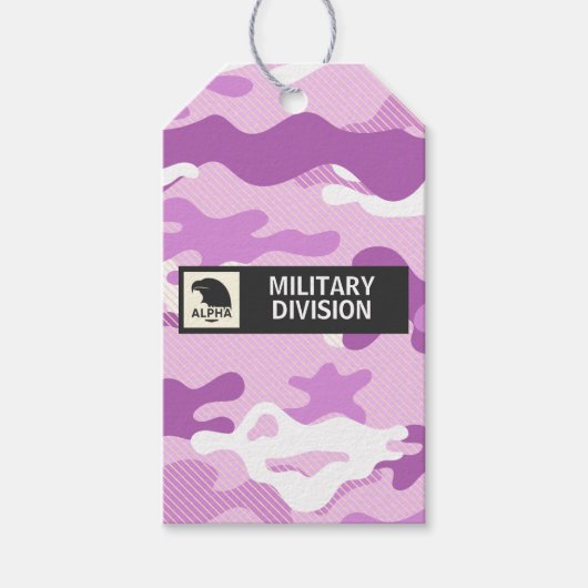 Purple Camouflage Pattern Geschenkanhänger (Vorderseite)