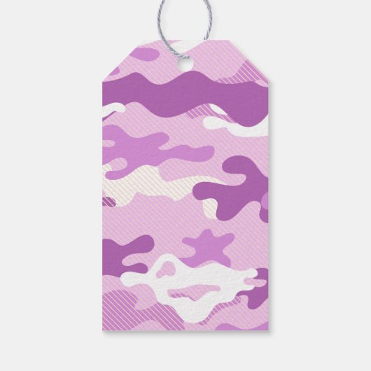 Purple Camouflage Pattern Geschenkanhänger (Rückseite)